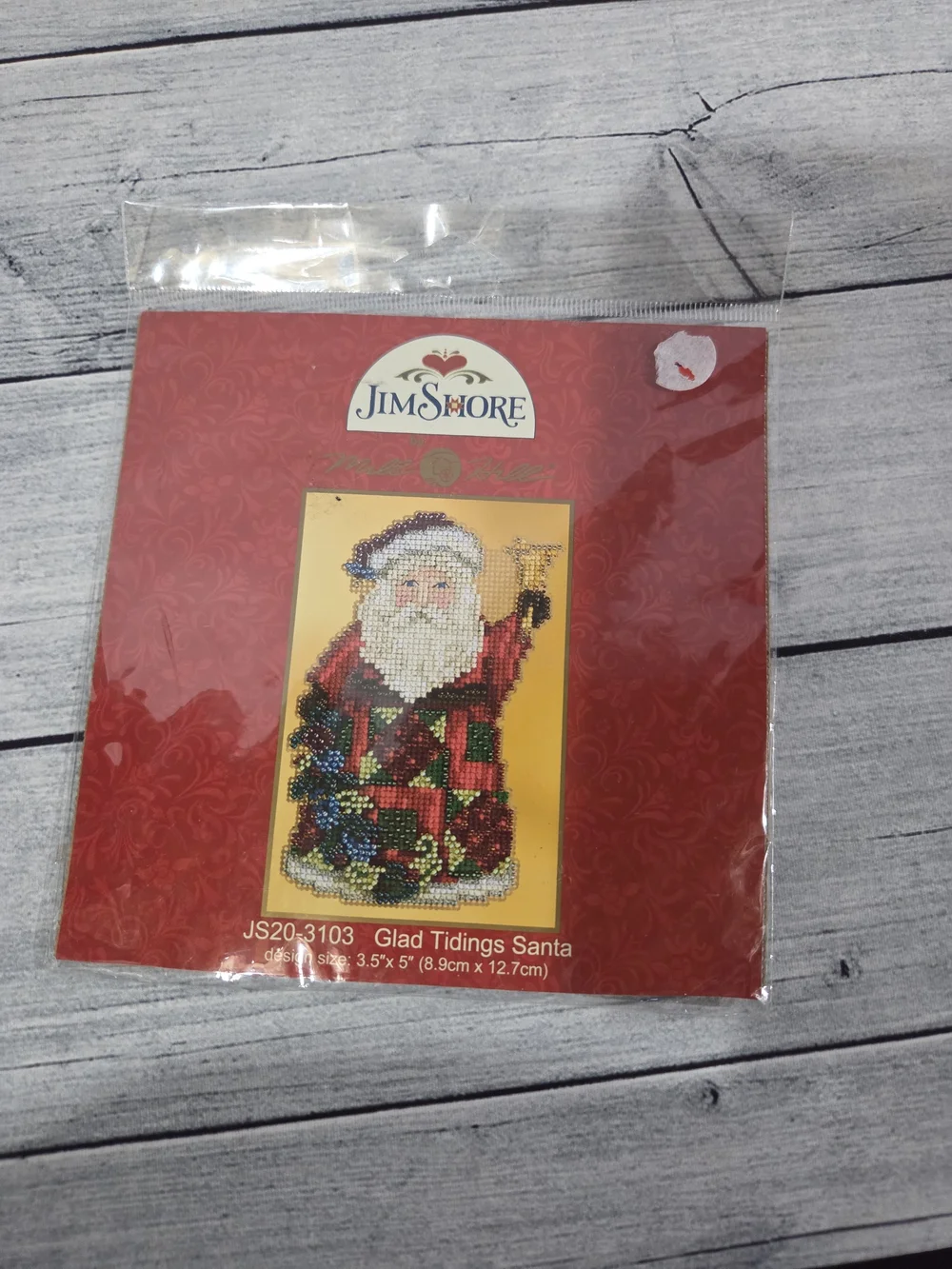 Jim Shore Beaded Cross Stitch Glad Tidings Santa